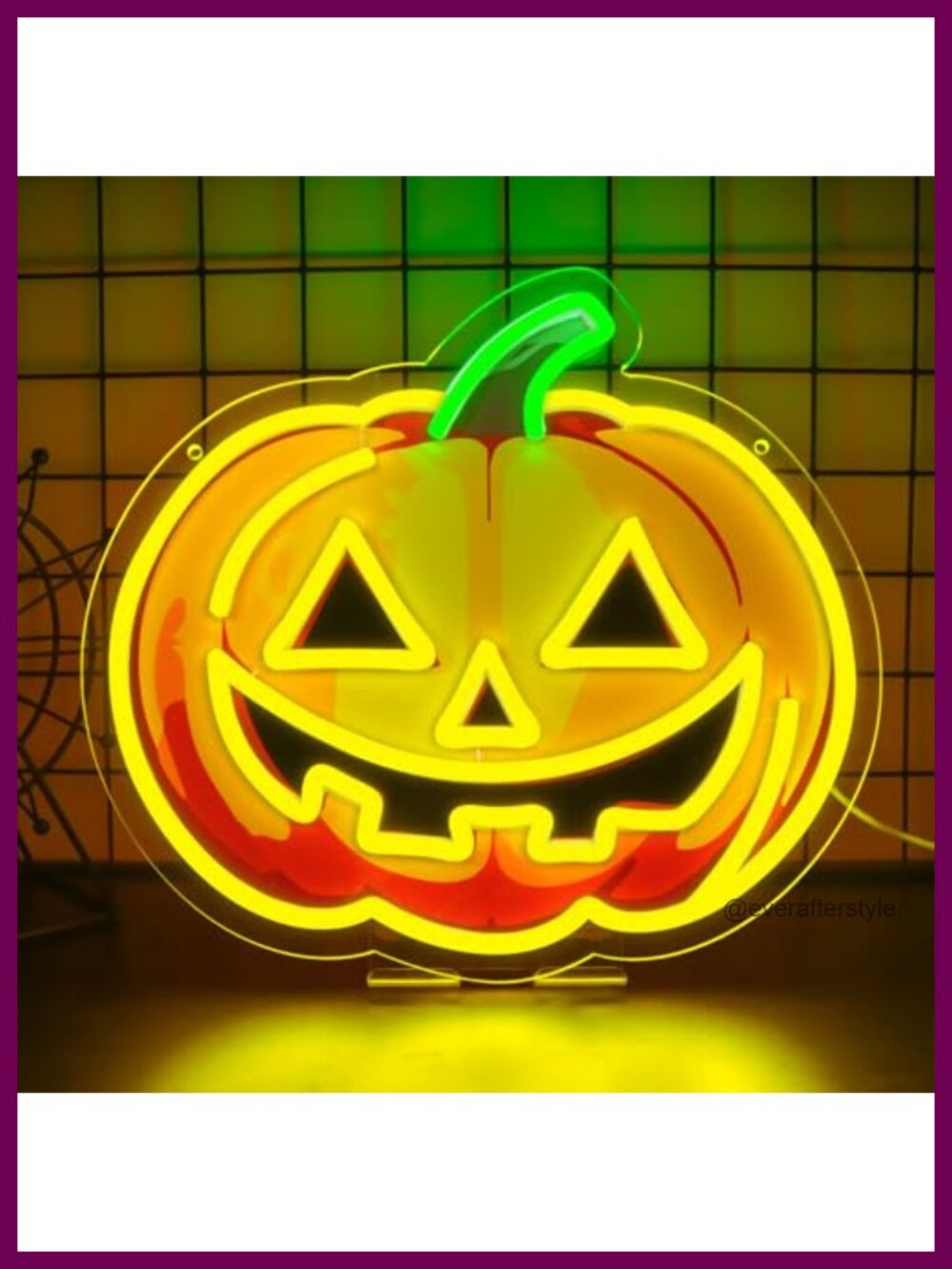 Pumpkin Neon Sign Happy Halloween USB Powered Acrylic Wall Decor